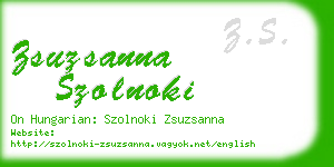 zsuzsanna szolnoki business card